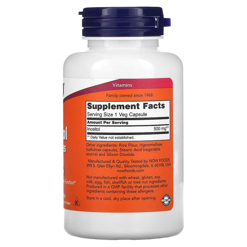 NOW Foods Inositol 500mg, 100 Veg Capsules