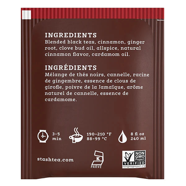 STASH BLACK TEA Double Spice Chai, 18 Tea Bags