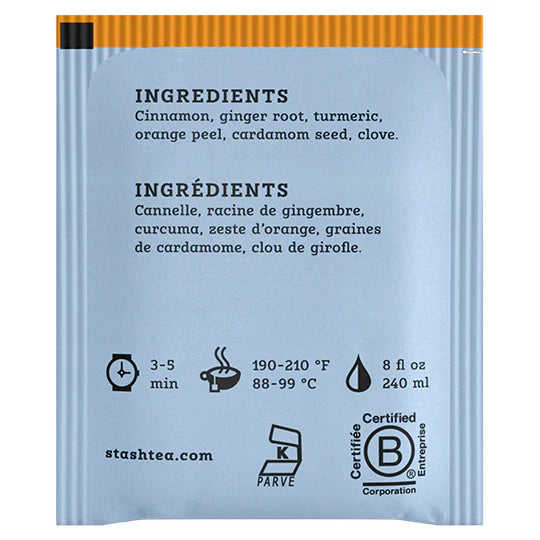STASH HERBAL TEA Golden Turmeric Chai, 18 Tea Bags